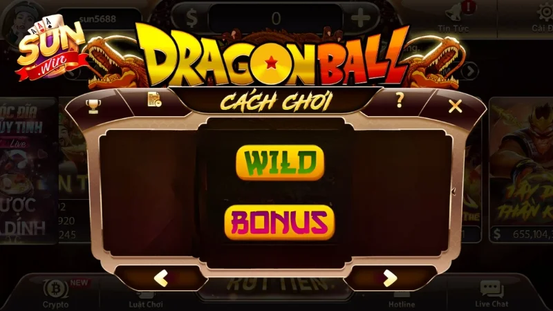 Các biểu tượng như Bonus, Wild trong Dragonball giúp bạn nhận thưởng lớn