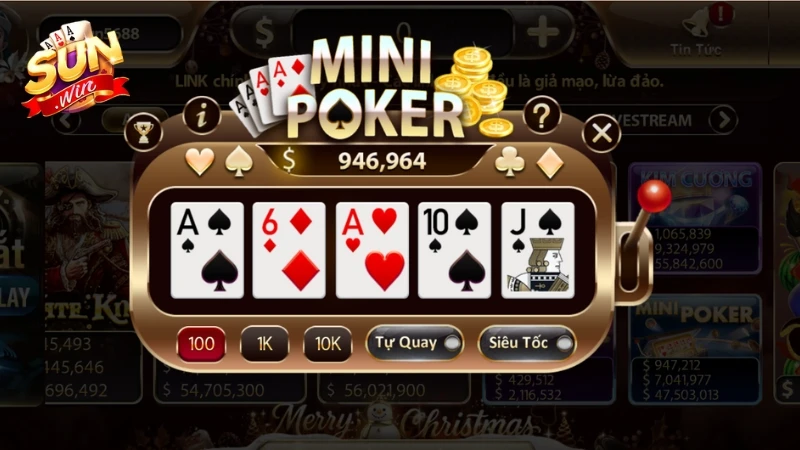 Mini Poker là phiên bản rút gọn của trò chơi Poker truyền thống