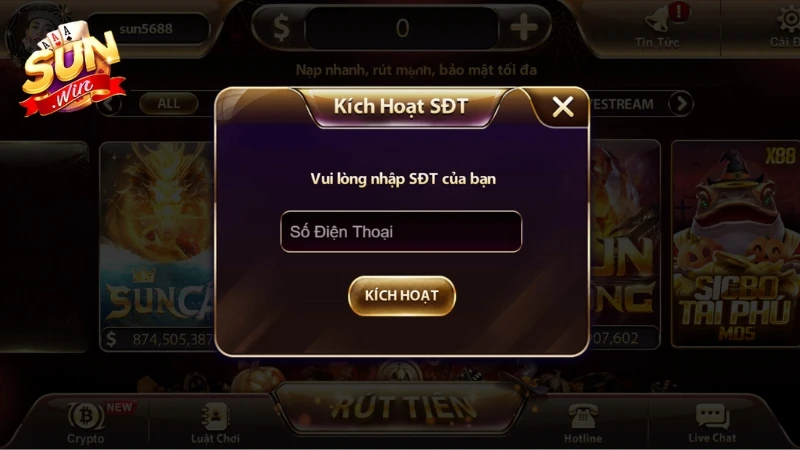 Người chơi cần đảm bảo nhập đúng thông tin đăng ký SunWin